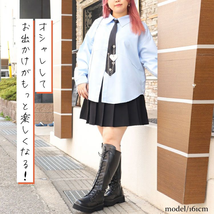 大きいサイズ レディース 幅広4E厚底編み上げストレッチロングブーツ　lama-592