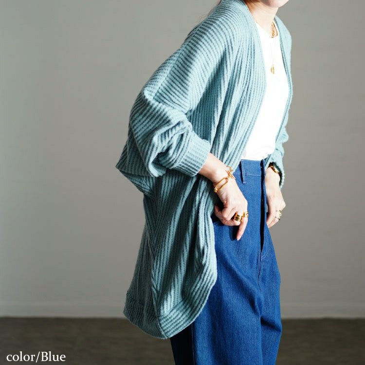 大きいサイズ レディース ワッフルニットドルマンカーディガン　cast-5548011