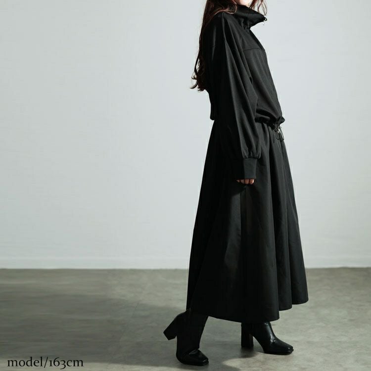 大きいサイズ レディース クロップドブルゾン＆異素材ノースリーブワンピース2点セット　nw-24029