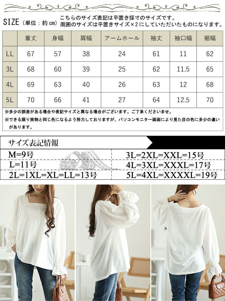 大きいサイズ レディース キャンディースリーブパールボタンカットソー　fem-535