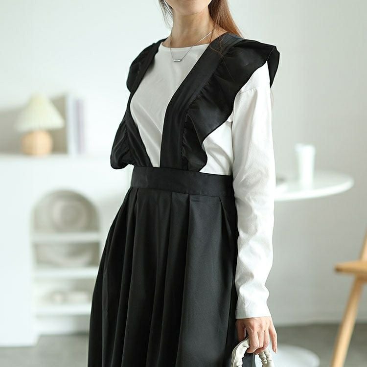 大きいサイズ レディース フリルジャンパースカート　fem-536