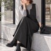 大きいサイズ レディース 深キーネックジャンパースカート　fem-532 【メール便可】