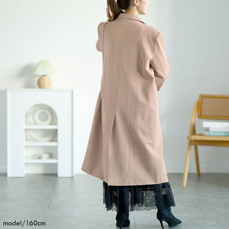 大きいサイズ レディース ロングトレンチコート　goldy-1589