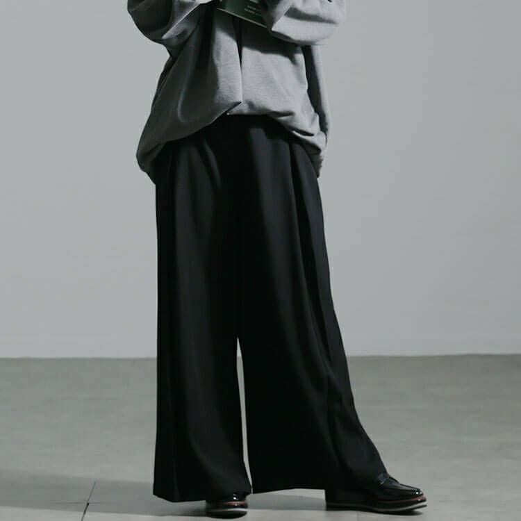 大きいサイズ レディース フロントタックワイドパンツ　sw-0661