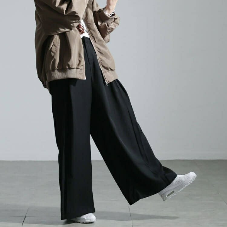 大きいサイズ レディース フロントタックワイドパンツ　sw-0661