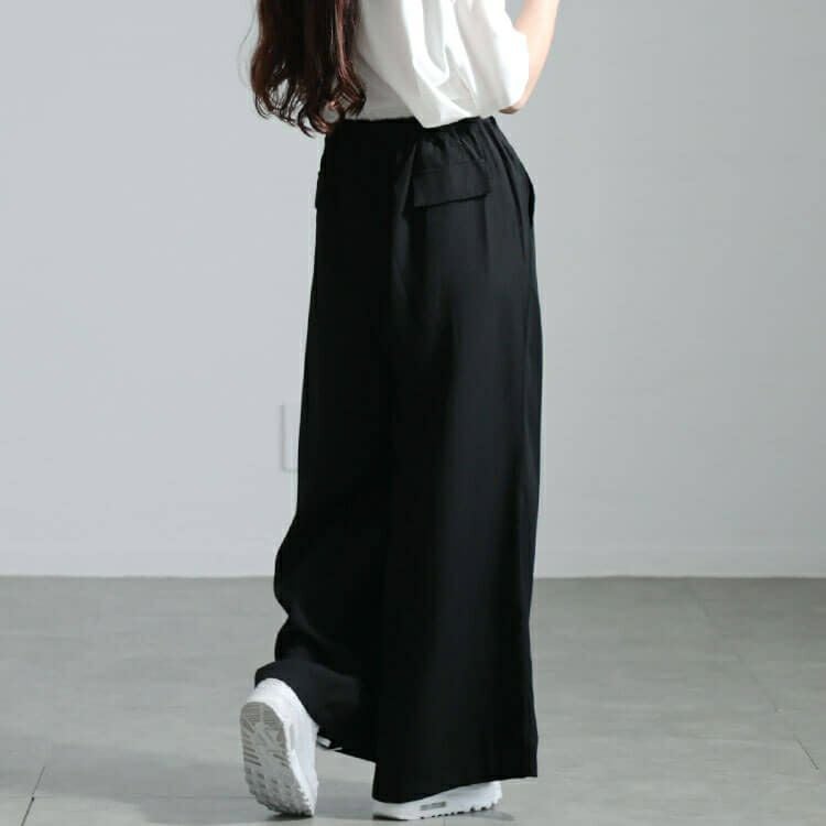 大きいサイズ レディース フロントタックワイドパンツ　sw-0661