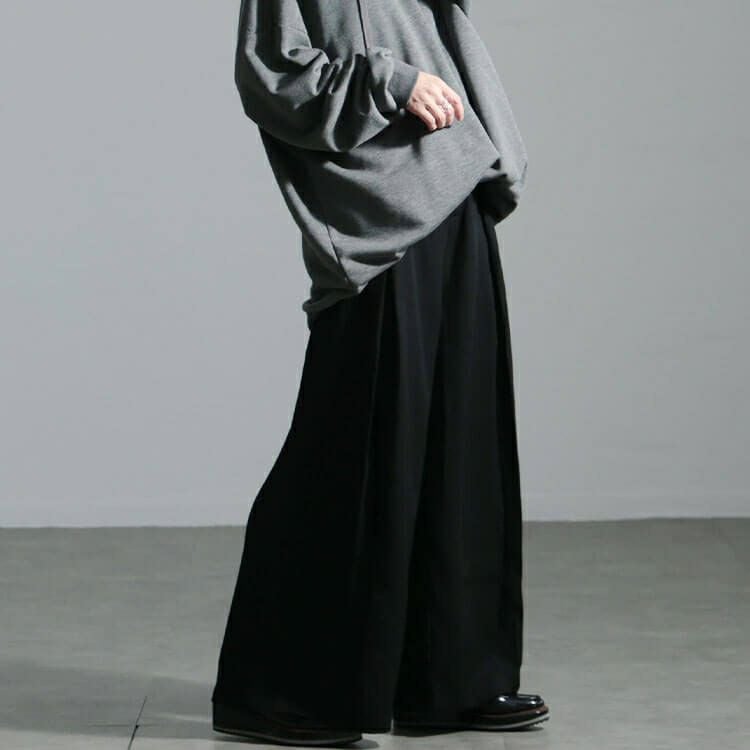 大きいサイズ レディース フロントタックワイドパンツ　sw-0661