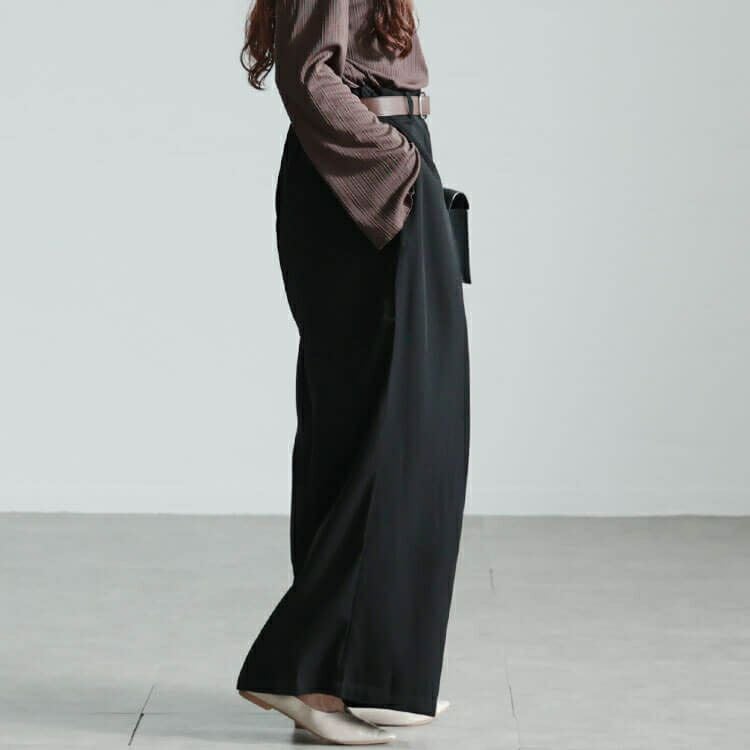 大きいサイズ レディース フロントタックワイドパンツ　sw-0661