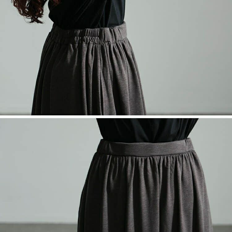 大きいサイズ レディース 裏起毛裾ドロストバルーンスカート　sw-0658