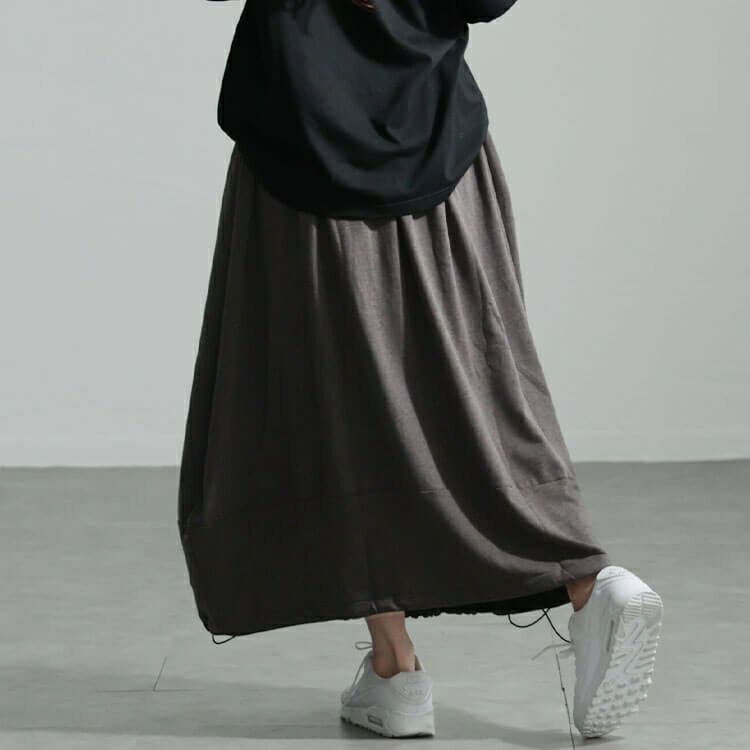 大きいサイズ レディース 裏起毛裾ドロストバルーンスカート　sw-0658