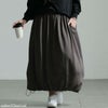 大きいサイズ レディース 裏起毛裾ドロストバルーンスカート　sw-0658 チャコール