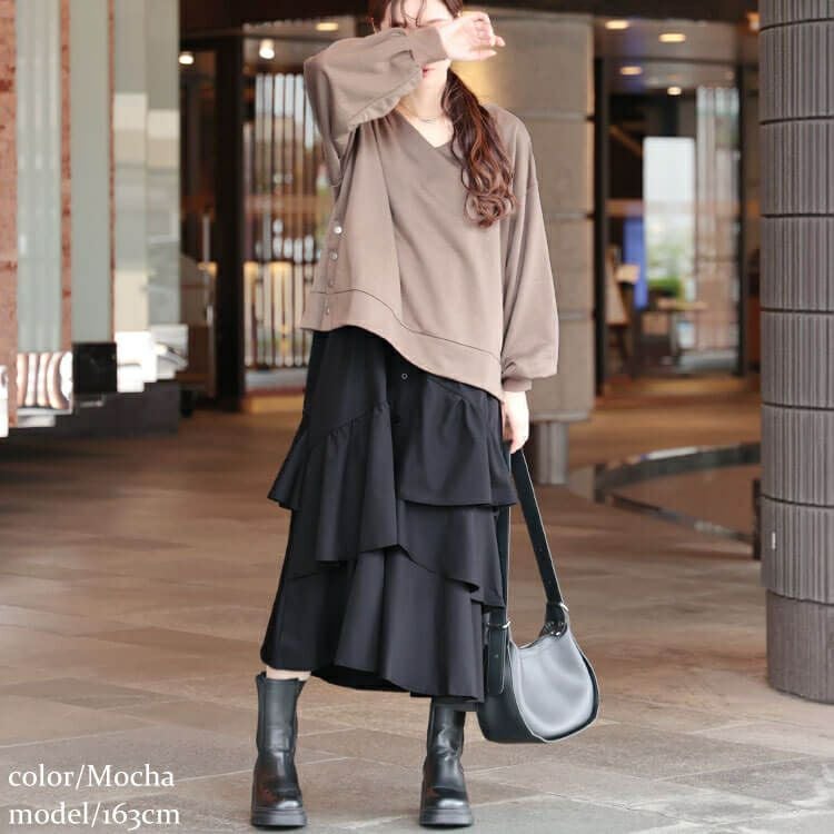 YUNA！ブルーレーベル Aライン　切替ワンピ38　ドッキング antiqua（アンティカ） 3素材切替ドッキングAラインワンピース 送料