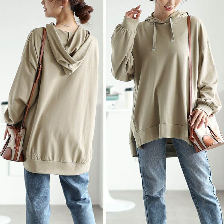 大きいサイズ レディース スリット入りスウェットフーディー　wk-0495