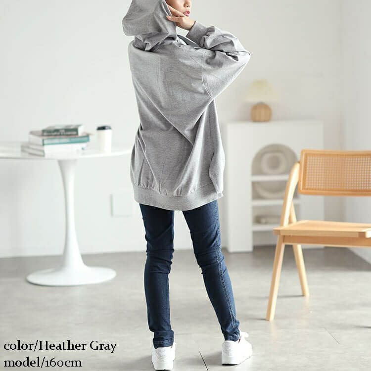 大きいサイズ レディース スリット入りスウェットフーディー　wk-0495