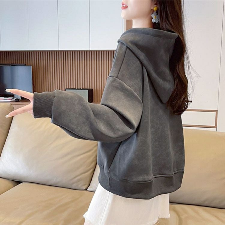 大きいサイズ レディース ドロップショルダーロゴパーカー　goldy-1601