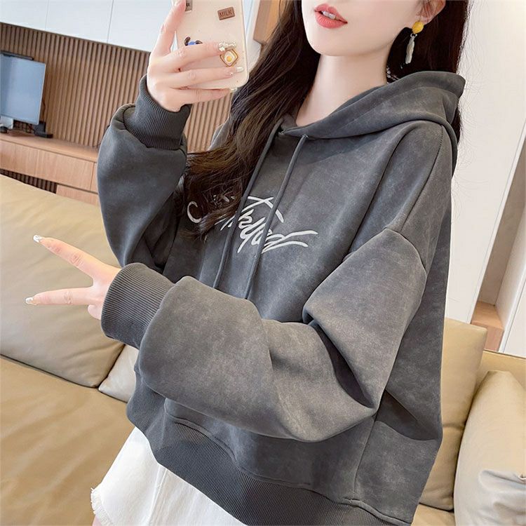 大きいサイズ レディース ドロップショルダーロゴパーカー　goldy-1601