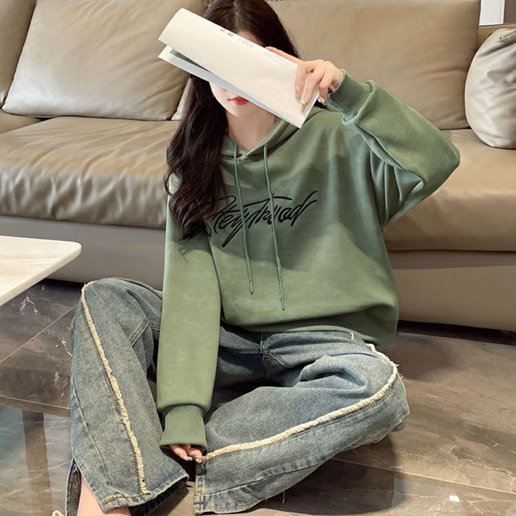 大きいサイズ レディース ドロップショルダーロゴパーカー　goldy-1601