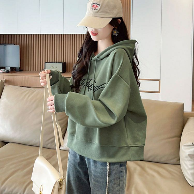 大きいサイズ レディース ドロップショルダーロゴパーカー　goldy-1601