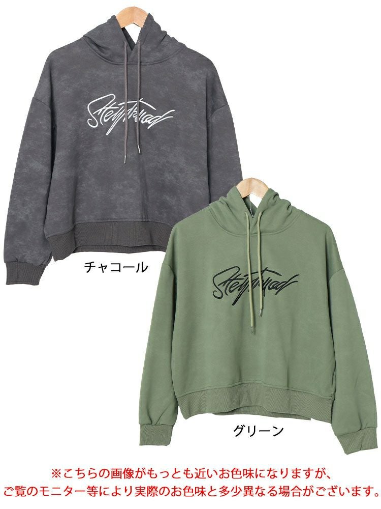 大きいサイズ レディース ドロップショルダーロゴパーカー　goldy-1601