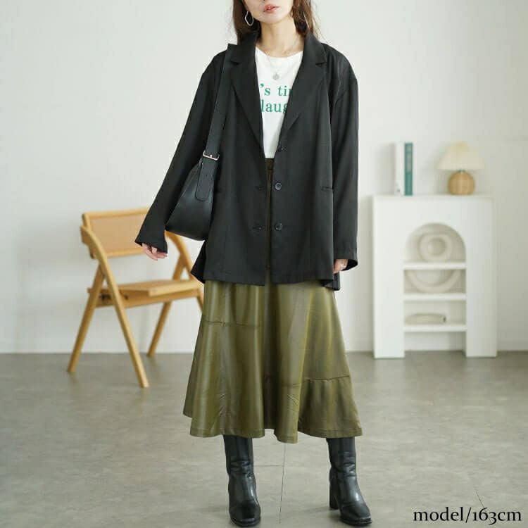 大きいサイズ レディース オーバーサイズテーラードジャケット　fem-534