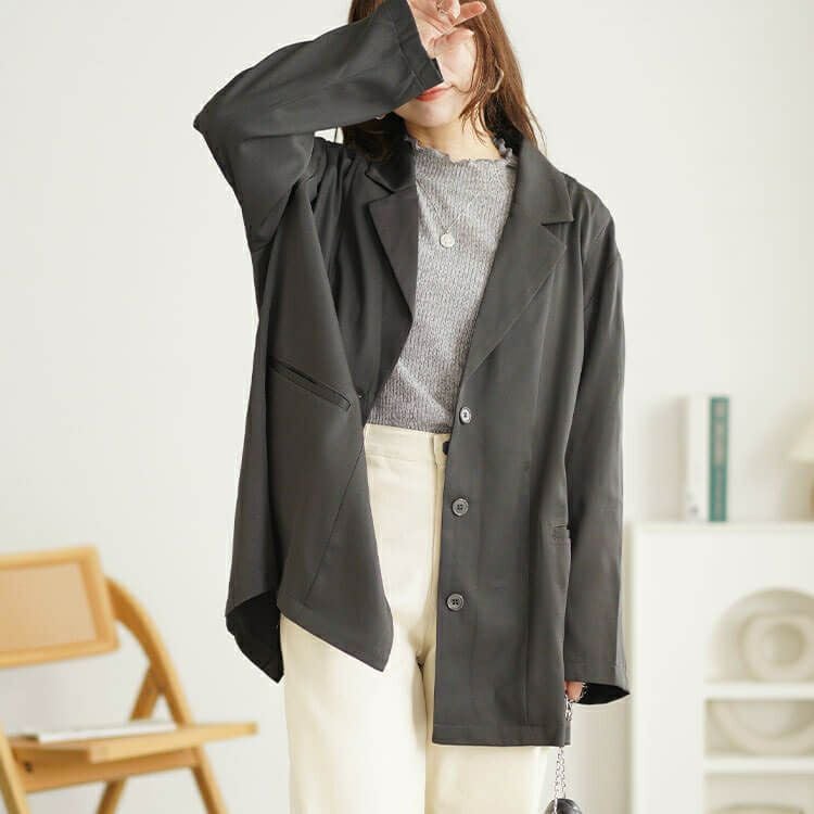 大きいサイズ レディース オーバーサイズテーラードジャケット　fem-534