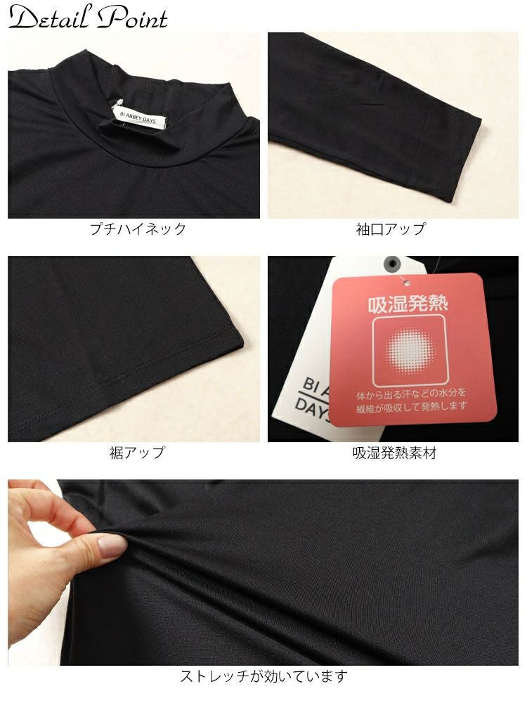 大きいサイズ レディース 吸湿発熱HEAT FITミニハイネックプルオーバー　cpdai-659075 【メール便可】