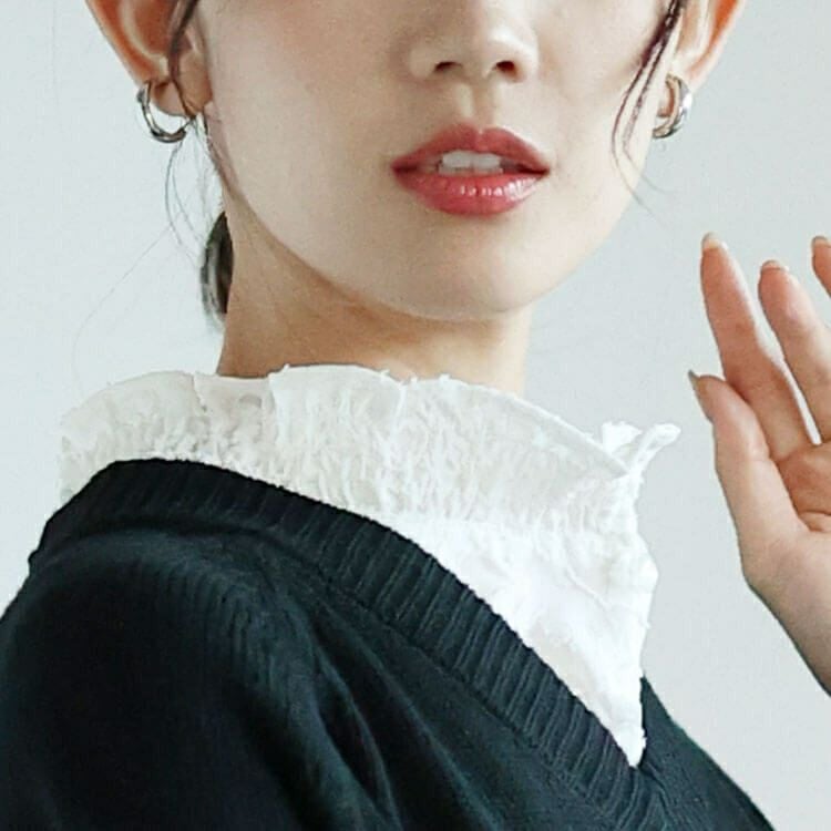 大きいサイズ レディース 花柄シアーシャーリング付け襟　cpdai-640644 【メール便可】