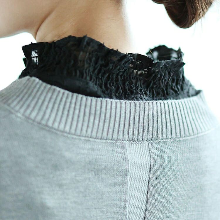 大きいサイズ レディース 花柄シアーシャーリング付け襟　cpdai-640644 【メール便可】