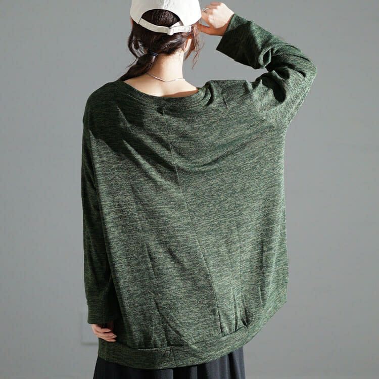 大きいサイズ レディース ラウンドネックタケノコタックプルオーバー　cpdai-659180