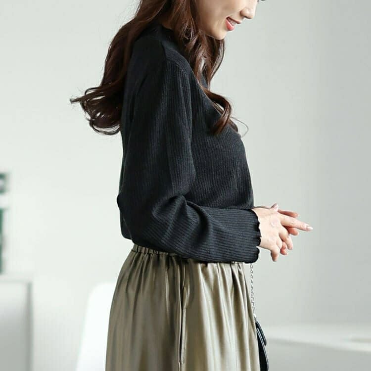 大きいサイズ レディース メローミニハイネックリブプルオーバー　cpdai-659083