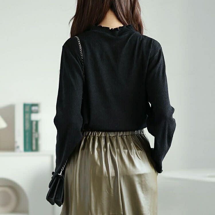 大きいサイズ レディース メローミニハイネックリブプルオーバー　cpdai-659083