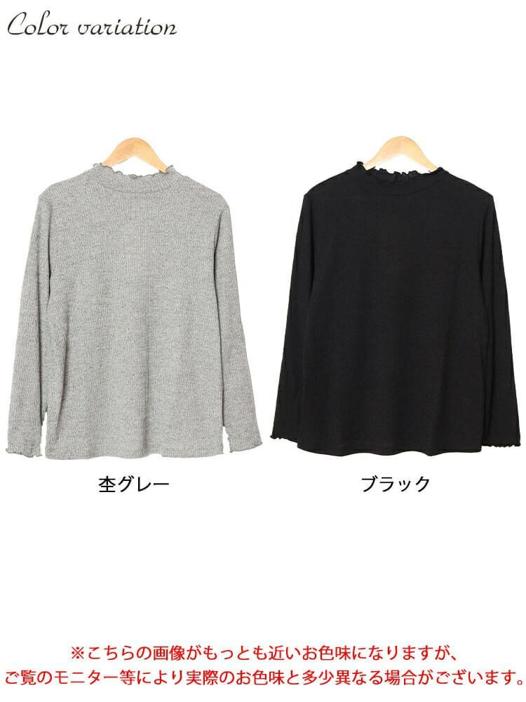 大きいサイズ レディース メローミニハイネックリブプルオーバー　cpdai-659083