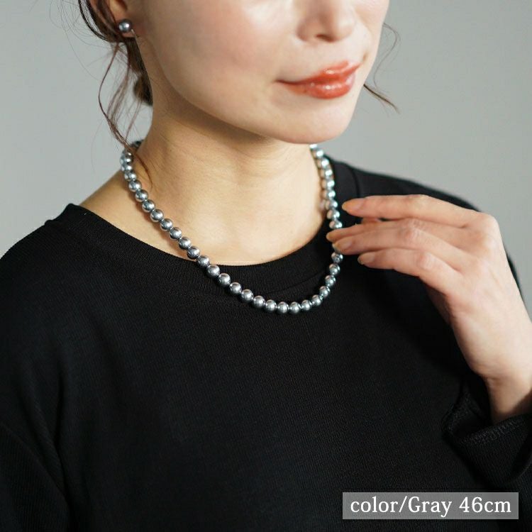 大きいサイズ レディース 日本製貝パールネックレスセット　ok-kpnc 【メール便可】