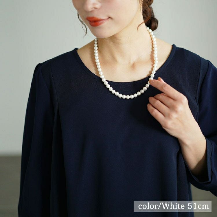 大きいサイズ レディース 日本製貝パールネックレスセット　ok-kpnc 【メール便可】