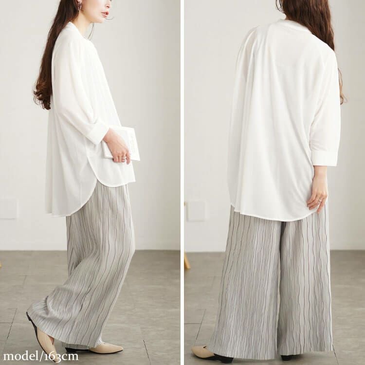 大きいサイズ レディース ウェーブタックラメワイドパンツ　plan-450016