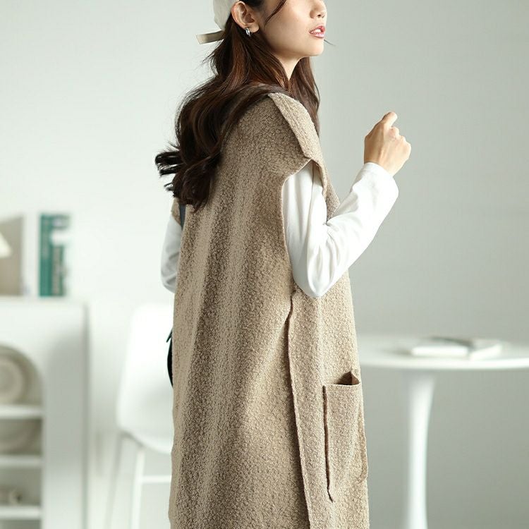 大きいサイズ レディース 深キーネックブークレジャンパースカート　plan-360014