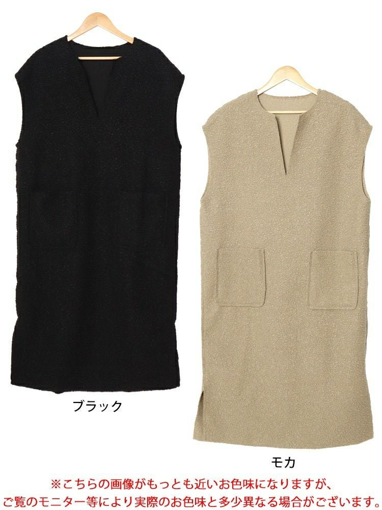 大きいサイズ レディース 深キーネックブークレジャンパースカート　plan-360014