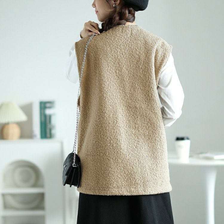 大きいサイズ レディース 深キーネックブークレベスト　plan-360013