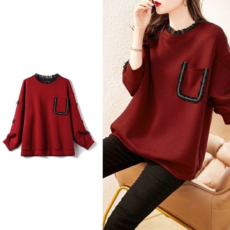 大きいサイズ レディース デザイン袖フリルネックスウェット　goldy-1599