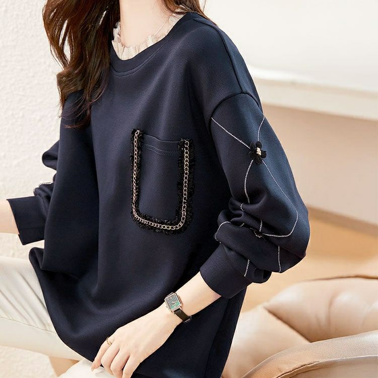 大きいサイズ レディース デザイン袖フリルネックスウェット　goldy-1599