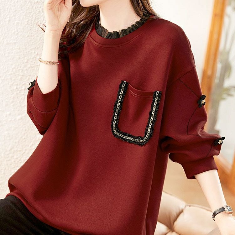 大きいサイズ レディース デザイン袖フリルネックスウェット　goldy-1599