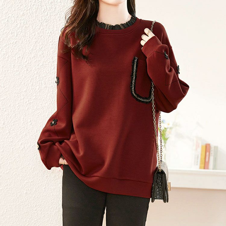 大きいサイズ レディース デザイン袖フリルネックスウェット　goldy-1599