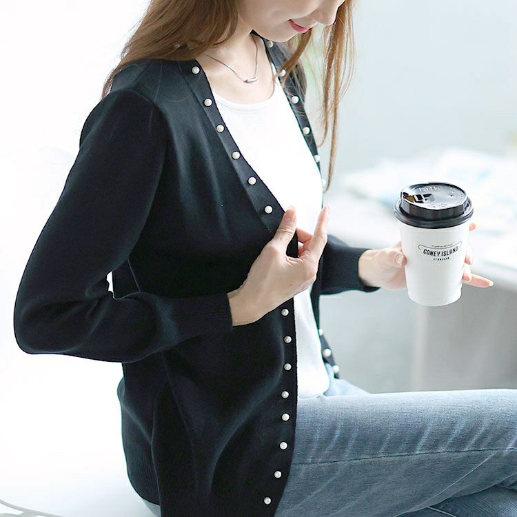 大きいサイズ レディース カーディガン重ね着風ニットトップス　goldy-1567