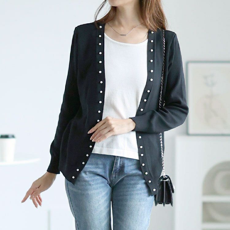 大きいサイズ レディース カーディガン重ね着風ニットトップス　goldy-1567