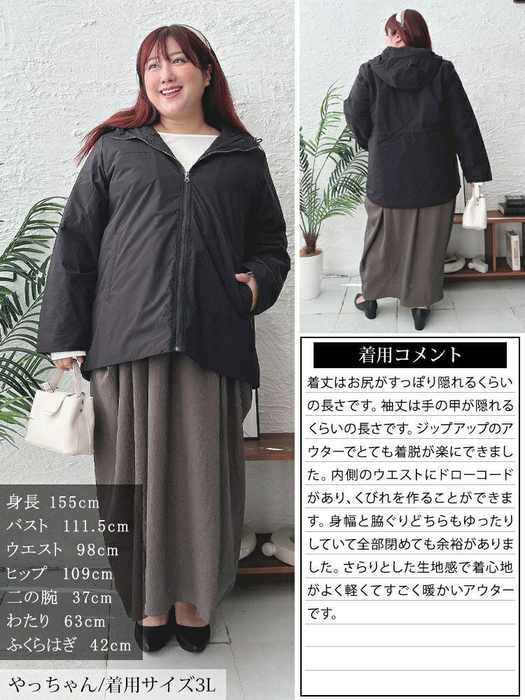 大きいサイズ レディース 中綿マウンテンパーカー　mnfk-548506