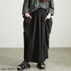 大きいサイズ レディース ビッグポケット変形ドレープスカート　nw-24037 ブラック