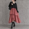 大きいサイズ レディース アシメティアードドッキングワンピース　nw-24033