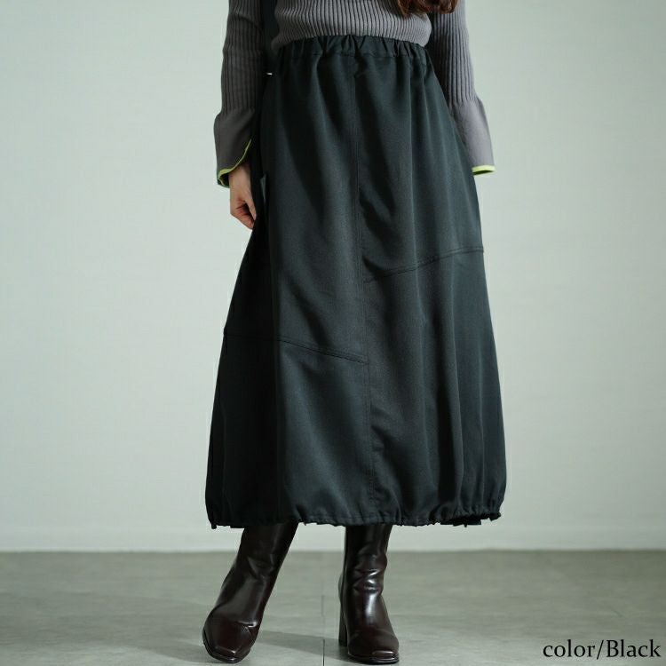 大きいサイズ レディース プリーツ切り替えバルーンスカート　nw-24031