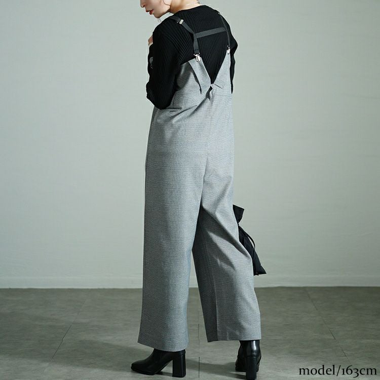 大きいサイズ レディース サスペンダー付きグレンチェックサロペット　sw-0674