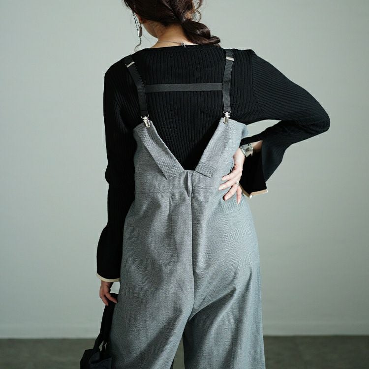 大きいサイズ レディース サスペンダー付きグレンチェックサロペット　sw-0674